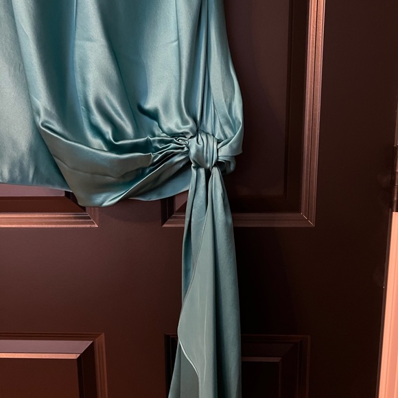 Cinq a Sept - Denis Knotted Silk Blue Dress - Picture 3 of 8